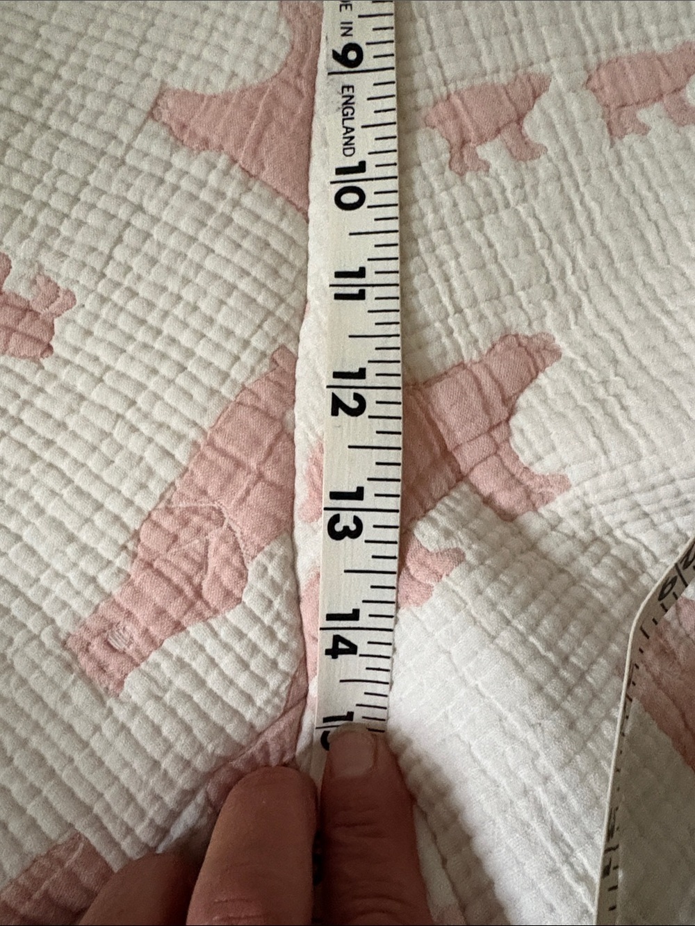 Upcycle muslin swaddle quilted short with polar bears - Picture 5 of 10